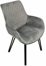 Chaise de salle à manger en velours - Gris foncé - set de 2 - Maxxhome