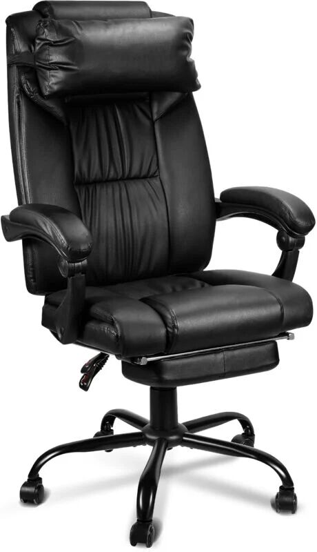 Swanew - Chefsessel Bürostuhl Gamingstuhl Schreibtischstuhl Racing Chair mit Fußstütze und Kopfstütze