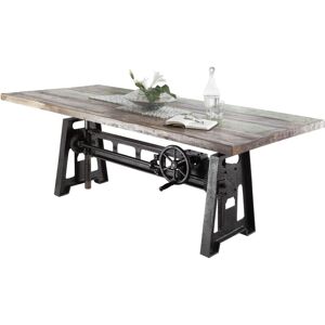 Massivmoebel24 Esstisch Altholz höhenverstellbar 75-105 cm 260x100x76 mehrfarbig lackiert industrial 26 - mehrfarbig