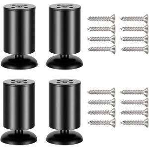 LYCXAMES 4er-Set Möbelbeine, 10 cm dick, Möbelfüße aus Edelstahl für Sofa, Tisch, Schränke, Schwarz