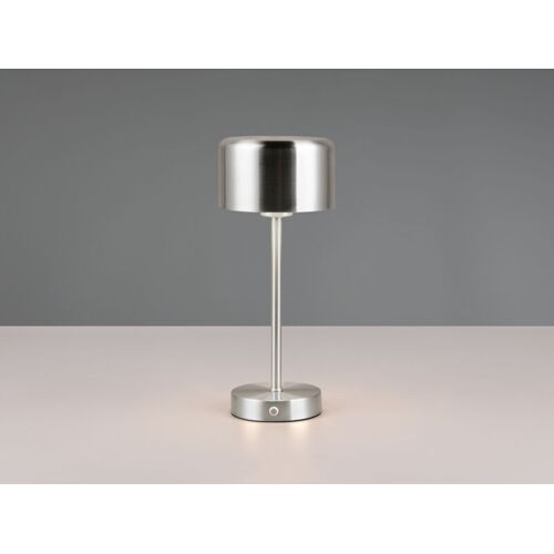 Reality Leuchten - Akku Tischleuchte jeff per usb aufladbar, Sensordimmer, Silber matt, Höhe 30cm