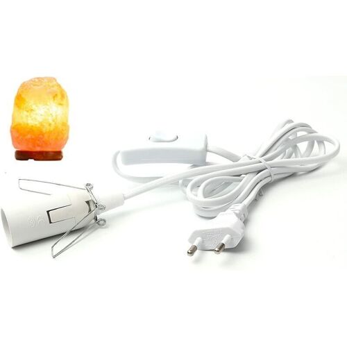 KEEMOTE Salzlampenkabel mit Schalter – E14 – 1,8 m – Salzlampenfassung, Weiß