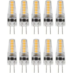 ULISEM 10 Stück G4 LED-Lampen, 2 W, 3000 K, 12–24 V Wechselstrom, dimmbar, warmweiß, für Kronleuchter, Deckenleuchten und Tischlampen. ULISEM 10 Stück G4 LED-Lampen, 2 W, 3000 K, 12–24 V Wechselstrom, dimmbar, warmweiß, für Kronleuchter, Deckenleuchten und Tischlampen.