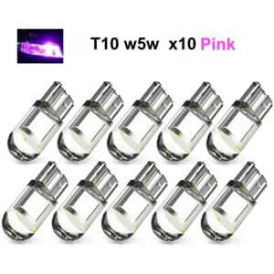 LINGHHANG 10 Stück lila Lichter, T10 w5w rosa Rosa led mit 1 cob LED-Chip 12 v dc 10 Packungen lila LINGHHANG 10 Stück lila Lichter, T10 w5w rosa Rosa led mit 1 cob LED-Chip 12 v dc 10 Packungen lila