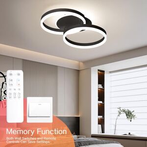 Amdelne LED Deckenlampe Wohnzimmer 50cm 2-Ringe Design, 36W Deckenleuchte Moderne mit Fernbedienung Dimmbar, aus Metall+Acryl,Mit Nachtlicht Amdelne LED Deckenlampe Wohnzimmer 50cm 2-Ringe Design, 36W Deckenleuchte Moderne mit Fernbedienung Dimmbar, aus Metall+Acryl,Mit Nachtlicht
