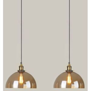 WOTTES 2 Stück Vintage Industrie Pendelleuchte Glas Hängeleuchte Dekorative Deckenlampe Bernstein Kronleuchter Ø20X23cm WOTTES 2 Stück Vintage Industrie Pendelleuchte Glas Hängeleuchte Dekorative Deckenlampe Bernstein Kronleuchter Ø20X23cm