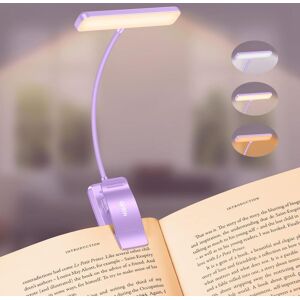 COOCHEER Tragbare 9-LED-Leseleuchte, wiederaufladbare Klemmlampe, Augenschutz, stufenloses Dimmen und 3 Beleuchtungsmodi, 360° flexibler Hals, langlebig (lila) COOCHEER Tragbare 9-LED-Leseleuchte, wiederaufladbare Klemmlampe, Augenschutz, stufenloses Dimmen und 3 Beleuchtungsmodi, 360° flexibler Hals, langlebig (lila)