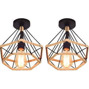 STOEX Modell Diamantförmiger Käfig 25CM Vintage Industriell Deckenlampe STOEX Modell Diamantförmiger Käfig 25CM Vintage Industriell Deckenlampe