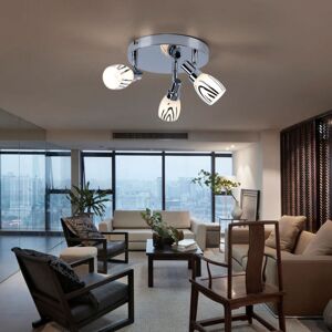 Globo Lighting - Decken Lampe Wohn Zimmer Beleuchtung Rondell Spot Leuchte Chrom Strahler beweglich Globo Lighting - Decken Lampe Wohn Zimmer Beleuchtung Rondell Spot Leuchte Chrom Strahler beweglich