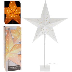 Spetebo - led Tischlampe Weihnachtsstern weiß - 68 x 44 cm - Fenster Tisch Deko Steh Lampe Stern Spetebo - led Tischlampe Weihnachtsstern weiß - 68 x 44 cm - Fenster Tisch Deko Steh Lampe Stern