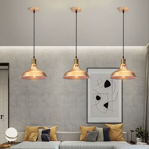 Axhup - 3er Pendelleuchte Lampenschirm Vintage Hängelampe Aus Metall Edisen E27 Lampe Für Loft Esszimmer Wohnzimmer Flur (gold Und Weiß) Axhup - 3er Pendelleuchte Lampenschirm Vintage Hängelampe Aus Metall Edisen E27 Lampe Für Loft Esszimmer Wohnzimmer Flur (gold Und Weiß)