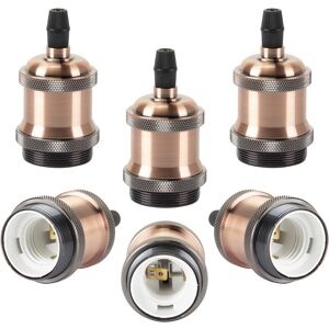 AXHUP 6x Retro Lampenhalter E27, Lampenfassung Industriell Vintage, Leuchter Halter, Lampenhalterung für Kronleuchter, Deckenlampen, Wandlampen Rot Bronze AXHUP 6x Retro Lampenhalter E27, Lampenfassung Industriell Vintage, Leuchter Halter, Lampenhalterung für Kronleuchter, Deckenlampen, Wandlampen Rot Bronze