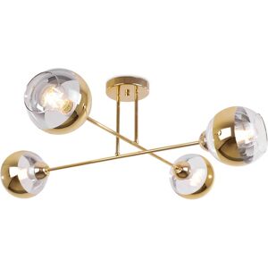 Asturia Gold Deckenleuchte 4 Flache Goldene Lampenschirme E27 Asturia Gold Deckenleuchte 4 Flache Goldene Lampenschirme E27