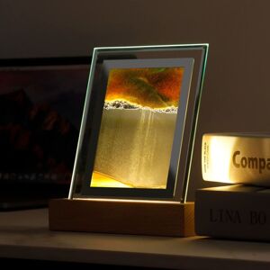 JUSCH Beweglicher Sand-Kunstmalerei-Nachtlicht, dynamische 3D-Sandlandschaft, bewegliches Sandbild mit LED-Quadratglas, bewegliche fließende Sandanzeige, JUSCH Beweglicher Sand-Kunstmalerei-Nachtlicht, dynamische 3D-Sandlandschaft, bewegliches Sandbild mit LED-Quadratglas, bewegliche fließende Sandanzeige,