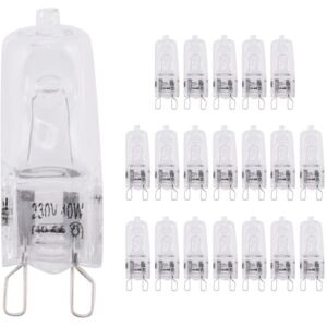 CHOYCLIT Halogenlampe, 20er-Pack G9-Halogenlampen, 40 W dimmbare klare Halogenlampen, Warmweiß 2800 K für Kronleuchter, Pendelleuchten, CHOYCLIT Halogenlampe, 20er-Pack G9-Halogenlampen, 40 W dimmbare klare Halogenlampen, Warmweiß 2800 K für Kronleuchter, Pendelleuchten,