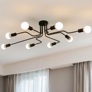 Goeco - Plafonnier Industriel en Metal Lampe Rétro, 8 Lampe Lustre E27 Éclairage de Plafond Vintage Pour Salon Cuisine Couloir Loft salle à manger Goeco - Plafonnier Industriel en Metal Lampe Rétro, 8 Lampe Lustre E27 Éclairage de Plafond Vintage Pour Salon Cuisine Couloir Loft salle à manger