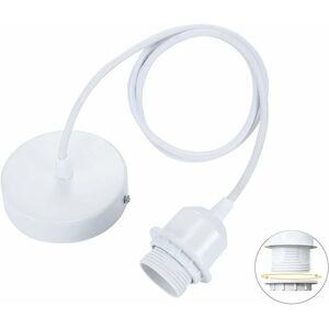 TUSERXLN E27-Pendelleuchte mit Schraubring, 100 cm langes, verstellbares Textilkabel, kompatibel mit Lampenschirmen, ideale Fassung für Küchenpendelleuchten, TUSERXLN E27-Pendelleuchte mit Schraubring, 100 cm langes, verstellbares Textilkabel, kompatibel mit Lampenschirmen, ideale Fassung für Küchenpendelleuchten,