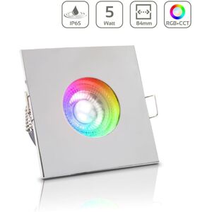 LONGLIFE LED GMBH BY HK Einbauspot IP65 eckig - Farbe: Chrom - LED Leuchtmittel: GU10 5W RGB+CCT LONGLIFE LED GMBH BY HK Einbauspot IP65 eckig - Farbe: Chrom - LED Leuchtmittel: GU10 5W RGB+CCT