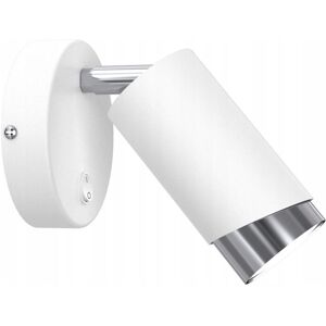 Frei. Verstellbare weiße Chrom-Spot-Wandleuchte mit Ewilight Bevel-Schalter Frei. Verstellbare weiße Chrom-Spot-Wandleuchte mit Ewilight Bevel-Schalter