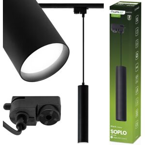 Hängelampe mit Schiene, 29 cm, LED-Spot GU10, SOPLO, Schwarz, LUMILED Hängelampe mit Schiene, 29 cm, LED-Spot GU10, SOPLO, Schwarz, LUMILED
