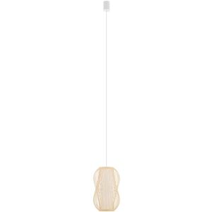 LICHT-ERLEBNISSE Hängeleuchte Holz rund D: 21 cm H: max. 160 cm E27 Bambus Boho Modern Hängelampe LICHT-ERLEBNISSE Hängeleuchte Holz rund D: 21 cm H: max. 160 cm E27 Bambus Boho Modern Hängelampe