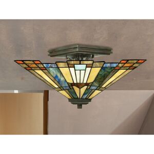 MEINEWUNSCHLEUCHTE Hochwertige led Deckenleuchte im Tiffany Design mit buntem Echtglas, ø 36cm MEINEWUNSCHLEUCHTE Hochwertige led Deckenleuchte im Tiffany Design mit buntem Echtglas, ø 36cm