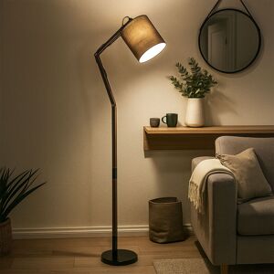 GLOBO LIGHTING Led Stehleuchte Textil Gelenkleuchte stehend Standleuchte Holz Schirm schwenkbar, braun schwarz, 9W 810lm warmweiß, LxBxH 75 x 25 x 172 cm GLOBO LIGHTING Led Stehleuchte Textil Gelenkleuchte stehend Standleuchte Holz Schirm schwenkbar, braun schwarz, 9W 810lm warmweiß, LxBxH 75 x 25 x 172 cm