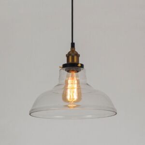 WOTTES Industrial Vintage Pendelleuchte Glas Hängelampe E27 Messing Anhänger Deckenleuchten - d Transparent WOTTES Industrial Vintage Pendelleuchte Glas Hängelampe E27 Messing Anhänger Deckenleuchten - d Transparent