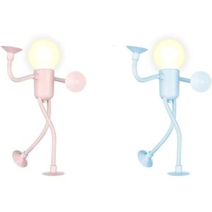 JILLIOPER Kreatives Nachtlicht mit zwei Figuren – Rosa und blaue LED-Lampe, dekoratives Licht für Schlafzimmer, Regal oder Büro – Sanftes Ambiente und JILLIOPER Kreatives Nachtlicht mit zwei Figuren – Rosa und blaue LED-Lampe, dekoratives Licht für Schlafzimmer, Regal oder Büro – Sanftes Ambiente und