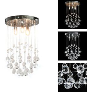 Vidaxl - Lampen - Living Deckenleuchte mit Kristallperlen Silbern Kugel 3x G9 Glühbirnen - Silber Vidaxl - Lampen - Living Deckenleuchte mit Kristallperlen Silbern Kugel 3x G9 Glühbirnen - Silber