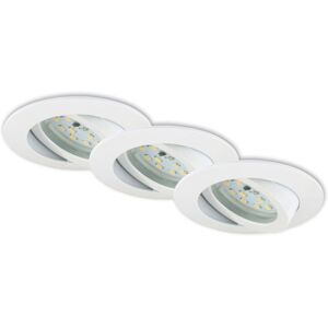 Briloner - led Einbauleuchten schwenkbar 3er-Set dimmbar 6,5 w IP23 Weiß Ø8,2cm Briloner - led Einbauleuchten schwenkbar 3er-Set dimmbar 6,5 w IP23 Weiß Ø8,2cm