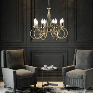 ETC-SHOP Kronleuchter Decken Pendel Lüster Alt Messing Wohn Zimmer Hänge Lampe im Set inkl. LED Leuchtmittel ETC-SHOP Kronleuchter Decken Pendel Lüster Alt Messing Wohn Zimmer Hänge Lampe im Set inkl. LED Leuchtmittel