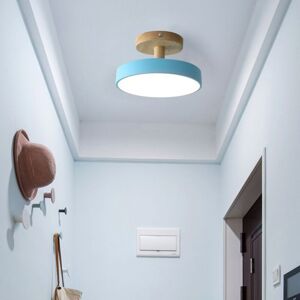 WOTTES Led Moderne Deckenleuchte Metall Holz Deckenlampe Innen Runde Pendelleuchte Blau Ø23CM Kaltweiß Licht - 1Pcs WOTTES Led Moderne Deckenleuchte Metall Holz Deckenlampe Innen Runde Pendelleuchte Blau Ø23CM Kaltweiß Licht - 1Pcs