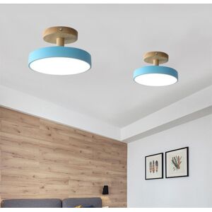 WOTTES Led Moderne Deckenleuchte Metall Holz Deckenlampe Innen Runde Pendelleuchte Blau Ø23CM Kaltweiß Licht - 2Pcs WOTTES Led Moderne Deckenleuchte Metall Holz Deckenlampe Innen Runde Pendelleuchte Blau Ø23CM Kaltweiß Licht - 2Pcs