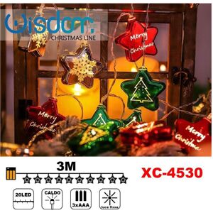 Trade Shop Traesio - Trade Shop - Sternlichter, 20 LEDs, batteriebetrieben, feste, warme Lichtdekorationen, XC-4530 - Trade Shop Traesio - Trade Shop - Sternlichter, 20 LEDs, batteriebetrieben, feste, warme Lichtdekorationen, XC-4530 -