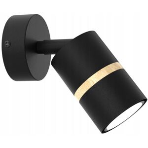 Moderne verstellbare LED-Gu10-Wandleuchte, schwarze Röhre mit Holz Moderne verstellbare LED-Gu10-Wandleuchte, schwarze Röhre mit Holz