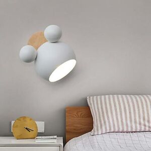 TREETALK Nordische Wandlampe Mickey Wandlampe Aluminium für Kinderzimmer Wandlampe moderne Innenwandleuchten E27 kreative Leuchte-FARBE: Weiß TREETALK Nordische Wandlampe Mickey Wandlampe Aluminium für Kinderzimmer Wandlampe moderne Innenwandleuchten E27 kreative Leuchte-FARBE: Weiß