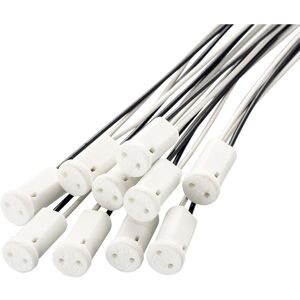 Packung mit 10 speziellen G4-Steckverbindern (G4-Sockel, G4-Buchse, Keramikkopf) für Halogen-LED-Lampen. Packung mit 10 speziellen G4-Steckverbindern (G4-Sockel, G4-Buchse, Keramikkopf) für Halogen-LED-Lampen.