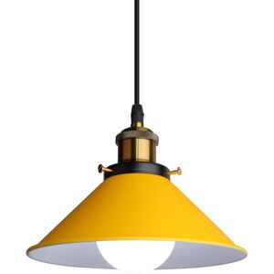 STOEX Retro Pendelleuchte, 22cm Hängelampe Vintage Industrial Style Metall Deckenleuchte E27 für Esszimmer Küche Restaurant Cafét Bars - Gelb STOEX Retro Pendelleuchte, 22cm Hängelampe Vintage Industrial Style Metall Deckenleuchte E27 für Esszimmer Küche Restaurant Cafét Bars - Gelb