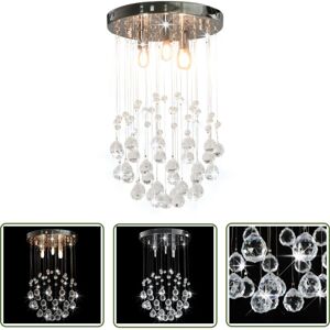 Les Tendances - The Living Store Deckenleuchte mit Kristallperlen Silbern Kugel 3x G9 Glühbirnen - Dekorleuchte - Kronleuchter - Wohnzimmer Deko Les Tendances - The Living Store Deckenleuchte mit Kristallperlen Silbern Kugel 3x G9 Glühbirnen - Dekorleuchte - Kronleuchter - Wohnzimmer Deko