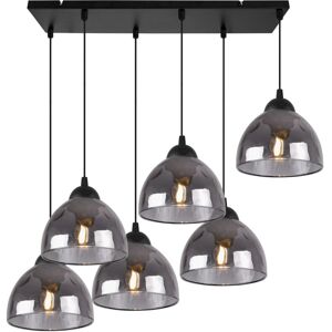 Venice Hängelampe 6 Flache Graphit-Lampenschirme E27 Venice Hängelampe 6 Flache Graphit-Lampenschirme E27