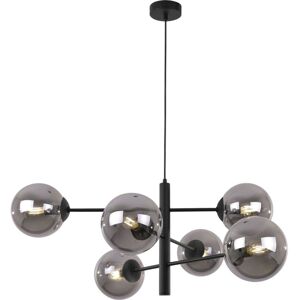 Vicenza Schwarze Hängelampe 6 Flache Graphit-Lampenschirme E14 Vicenza Schwarze Hängelampe 6 Flache Graphit-Lampenschirme E14