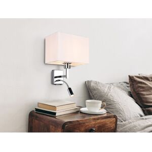 Meinewunschleuchte - Wandleuchte caima mit led Leselampe & Stoffschirm Creme Weiß, Höhe 31cm Meinewunschleuchte - Wandleuchte caima mit led Leselampe & Stoffschirm Creme Weiß, Höhe 31cm