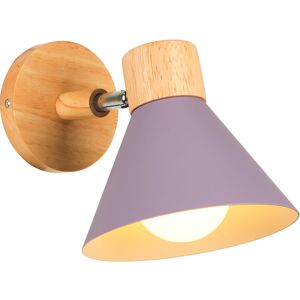 STOEX Wandleuchten Moderne Innen Wandlampe Holz Metall E27 Drehbarer für Schlafzimmer Wohnzimmer Flur Cafét - Ø18cm Lila STOEX Wandleuchten Moderne Innen Wandlampe Holz Metall E27 Drehbarer für Schlafzimmer Wohnzimmer Flur Cafét - Ø18cm Lila