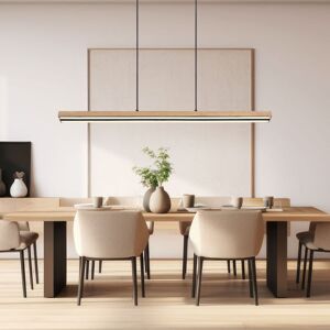 GLOBO LIGHTING Zugpendelleuchte Pendelleuchte Holz Hängelampe Esstisch mit Memory Funktion, 3 Stufen Backlight Metall schwarz matt, 1x led 30 Watt 1150 Lumen GLOBO LIGHTING Zugpendelleuchte Pendelleuchte Holz Hängelampe Esstisch mit Memory Funktion, 3 Stufen Backlight Metall schwarz matt, 1x led 30 Watt 1150 Lumen