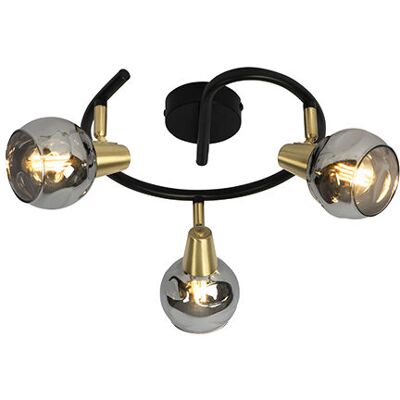 Qazqa Art Déco Deckenlampe - Mattes Glas, Schwarz, 44,5cm Qazqa Art Déco Deckenlampe - Mattes Glas, Schwarz, 44,5cm