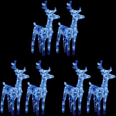 vidaXL Blaue 6 Stück LED Weihnachts Rentiere Acryl - Weihnachtsdekoration vidaXL Blaue 6 Stück LED Weihnachts Rentiere Acryl - Weihnachtsdekoration