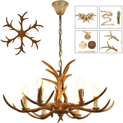 Senderpick - Geweih Kronleuchter Vintage Style Harz 6 Lichter Geweih Hirschgeweih Lampe Deckenleuchte Beleuchtung Hängelampe Senderpick - Geweih Kronleuchter Vintage Style Harz 6 Lichter Geweih Hirschgeweih Lampe Deckenleuchte Beleuchtung Hängelampe