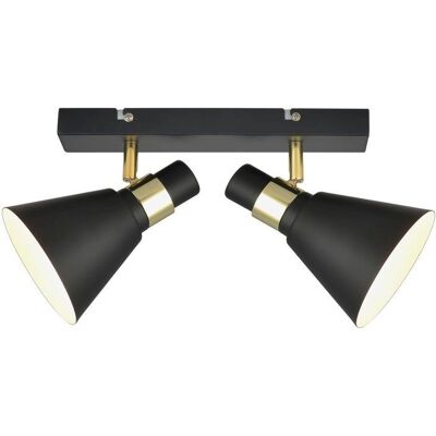 Italux Biagio - Industrielle Retro Wandleuchte Schwarz Gold - E14 Italux Biagio - Industrielle Retro Wandleuchte Schwarz Gold - E14