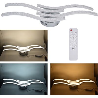 JUTE Led-deckenleuchte Mit Fernbedienung Und Dreifarbigem Dimmer, Moderner Und Minimalistischer Skandinavischer Stil, Vierarmige, Wellenförmige Wandleuchte Für Schlafzimmer, Wohnzimmer, Büro, Esszimmer, Sc JUTE Led-deckenleuchte Mit Fernbedienung Und Dreifarbigem Dimmer, Moderner Und Minimalistischer Skandinavischer Stil, Vierarmige, Wellenförmige Wandleuchte Für Schlafzimmer, Wohnzimmer, Büro, Esszimmer, Sc